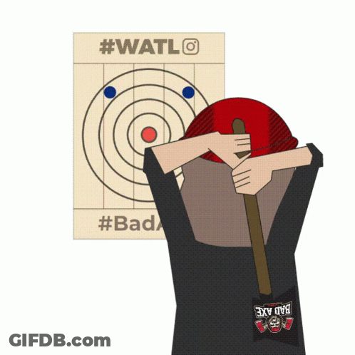 A Drawing Of A Person Looking At An Explosion With The Hashtag #Badaxe On The Bottom GIF