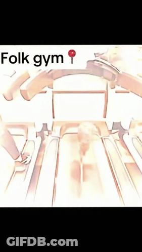 A Drawing Of A Person On A Treadmill With The Words Folk Gym On The Bottom GIF