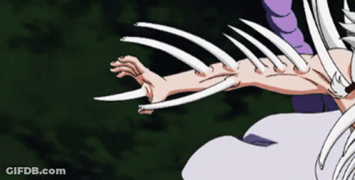 A Drawing Of A Person 'S Arm With Sharp Claws On It GIF
