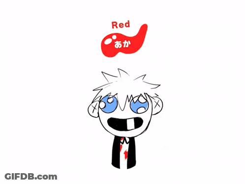 A Drawing Of A Person 'S Face With Blue Eyes And A Red Tie GIF