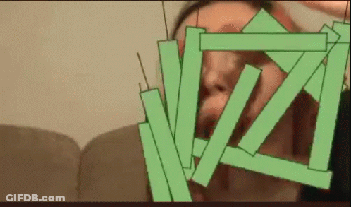 A Drawing Of A Person 'S Face With Green Lines On It GIF