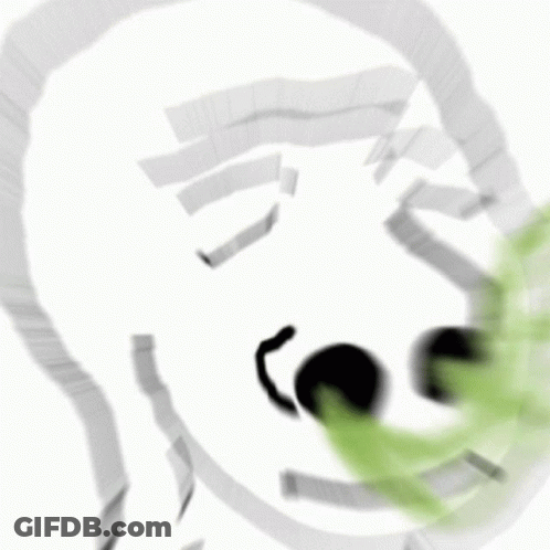A Drawing Of A Person 'S Face With Green Smoke Coming Out Of Their Mouth GIF