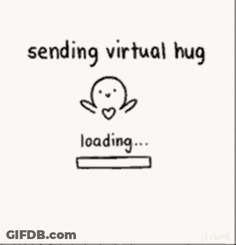 A Drawing Of A Person Sending A Virtual Hug Loading GIF
