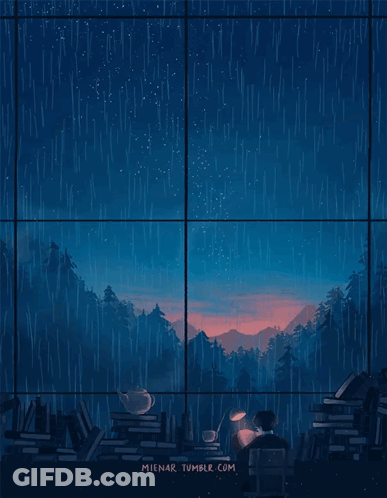 A Drawing Of A Person Sitting In Front Of A Window With The Words Mienar Tumblr.com Written On The Bottom GIF