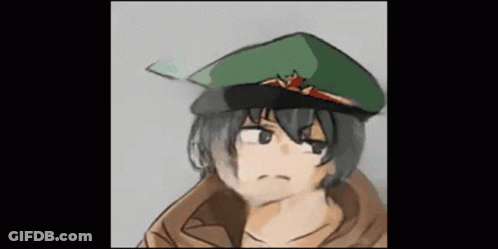 Drawing Of Person In Green Hat And Brown Jacket GIF