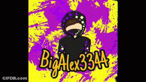 A Drawing Of A Person Wearing A Mask And A Hoodie With The Name Big Alex 3344 Written On It . GIF