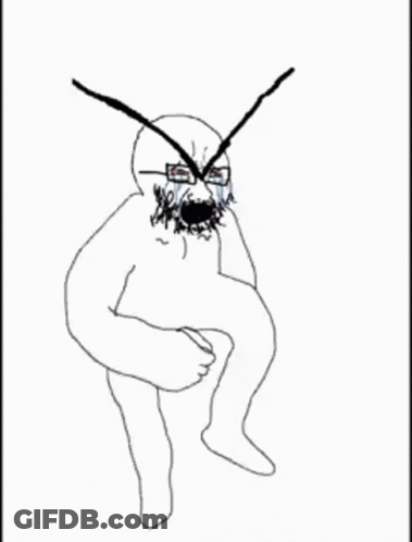 A Drawing Of A Person With A Beard And Glasses . GIF
