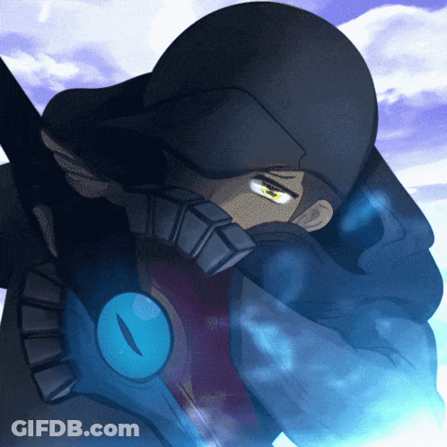 A Drawing Of A Person With A Blue Circle Around Their Chest GIF