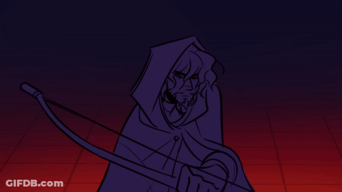 A Drawing Of A Person With A Bow And Arrow GIF