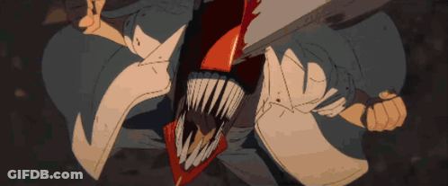A Drawing Of A Person With A Chainsaw Coming Out Of Their Mouth GIF