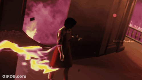A Drawing Of A Person With A Flame Coming Out Of Their Hand And The Words Fansarmy Visible In The Corner GIF