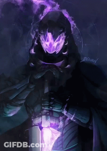 A Drawing Of A Person With A Purple Mask And The Name Berunov On The Bottom GIF