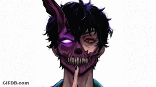 A Drawing Of A Person With A Purple Mask On GIF