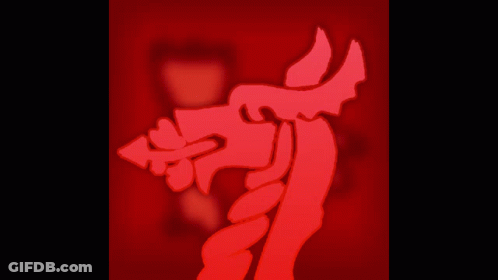 A Drawing Of A Person With A Red Background GIF