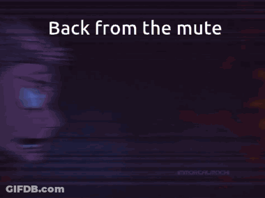A Drawing Of A Person With A Red Square In Front Of Their Face And The Words Back From The Mute Below Them GIF