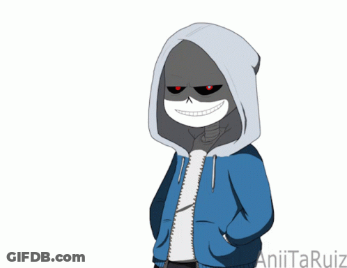 A Drawing Of A Person With A Skull And The Name Aniitaruiz On The Bottom Right GIF
