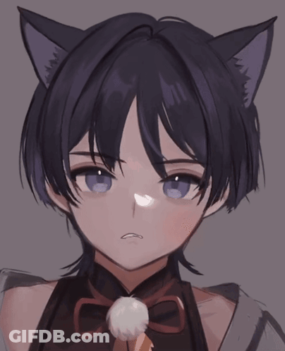 A Drawing Of A Person With Cat Ears GIF