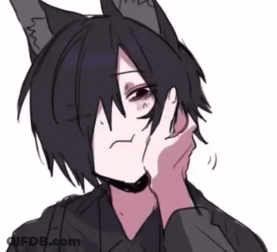 A Drawing Of A Person With Cat Ears On GIF