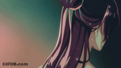 Drawing Of Person With Purple Hair And Bun GIF