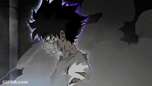 A Drawing Of A Person With Purple Hair GIF