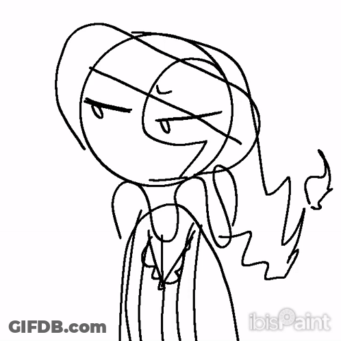 A Drawing Of A Person With Purple Lines On Their Face And The Word Ibis Paint At The Bottom GIF