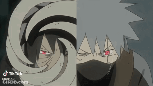 A Drawing Of A Person With Red Eyes And A Swirl Around Their Head With Tik Tok Written On The Bottom GIF