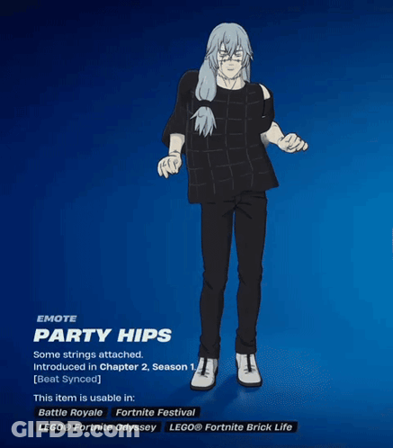 A Drawing Of A Person With The Word Party Hips On The Top GIF