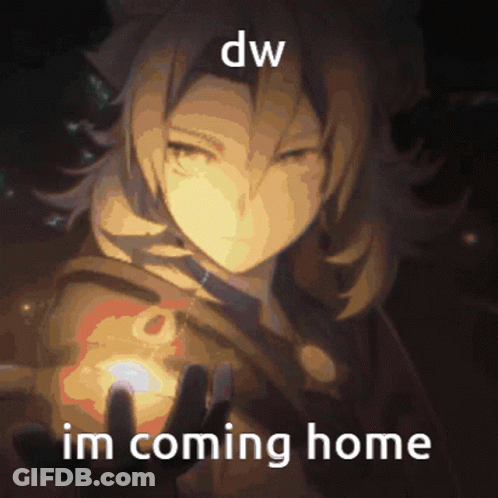 A Drawing Of A Person With The Words Dw Im Coming Home Below Them GIF