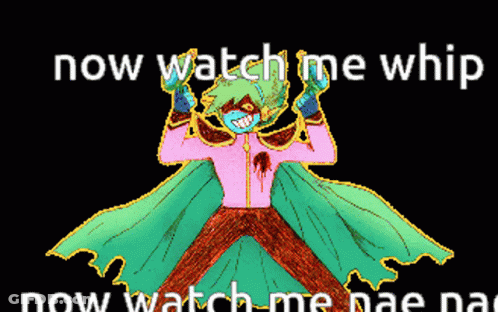 A Drawing Of A Person With The Words Now Watch Me Whip Below It GIF