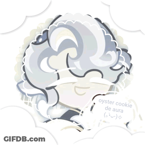 A Drawing Of A Person With The Words Oyster Cookie De Aura GIF