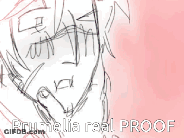 A Drawing Of A Person With The Words " Prumelia Real Proof " Written Below It GIF