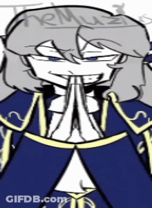 Drawing Of Person With Hands Folded In Front Of Face GIF