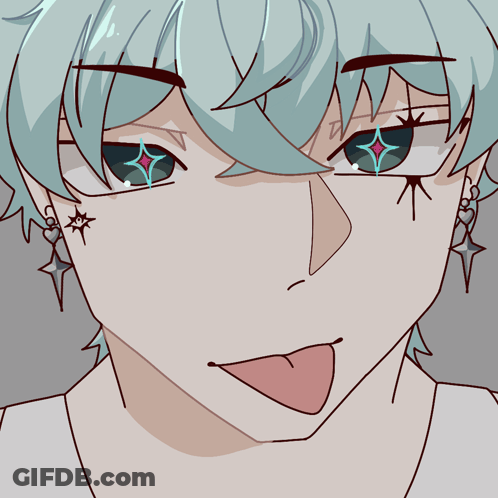 A Drawing Of A Person With Their Tongue Out GIF