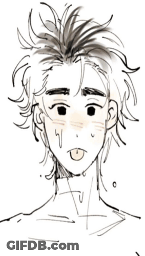 A Drawing Of A Person With Their Tongue Sticking Out GIF