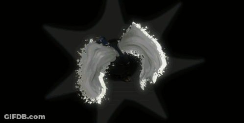 A Drawing Of A Person With Wings And A Swirl Of Light GIF