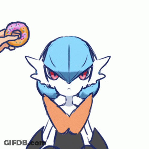 A Drawing Of A Pokemon Holding A Donut GIF