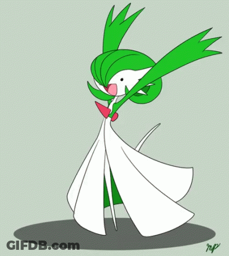 A Drawing Of A Pokemon With Green And White Feathers And A Red Bow Tie GIF