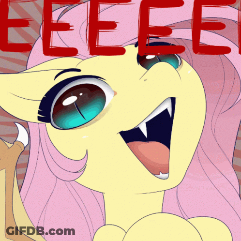 A Drawing Of A Pony With The Word Eeee Written On It GIF