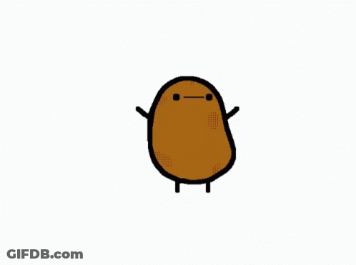 A Drawing Of A Potato With Arms And Legs GIF