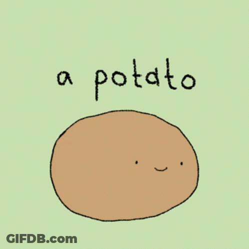 A Drawing Of A Potato With The Word Potato Below It GIF