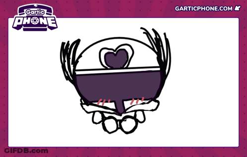 A Drawing Of A Purple Object With The Words Gartic Phone On The Bottom GIF