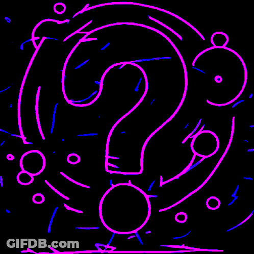 A Drawing Of A Question Mark Surrounded By Magnifying Glasses And Circles GIF