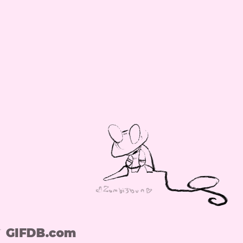 A Drawing Of A Rabbit Holding An Umbrella With The Words Zombiebun Written Below It GIF