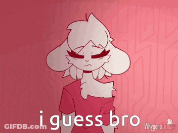 A Drawing Of A Rabbit With The Words I Guess Bro On It GIF