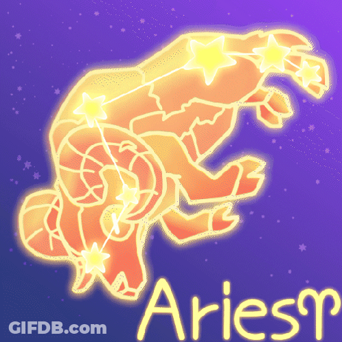 A Drawing Of A Ram With The Word Aries On The Bottom GIF