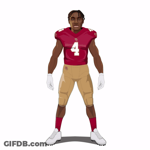 A Drawing Of A Ravens Player With The Number 1 On His Jersey GIF