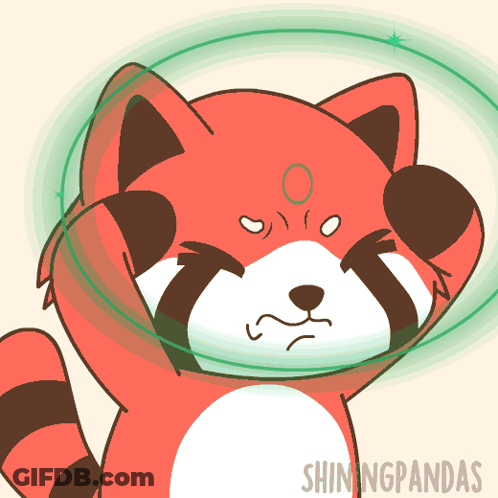 A Drawing Of A Red Panda With The Words Shiningpandas On The Bottom Right GIF
