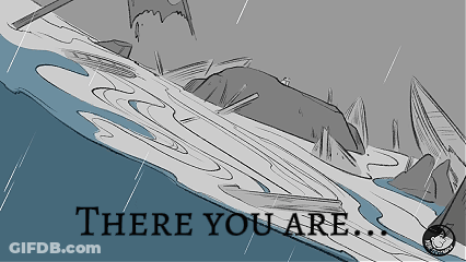 A Drawing Of A River With The Words " There You Are " On The Bottom GIF