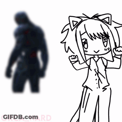 A Drawing Of A Robot Next To A Drawing Of A Person With The Name Orca_ward On The Bottom GIF