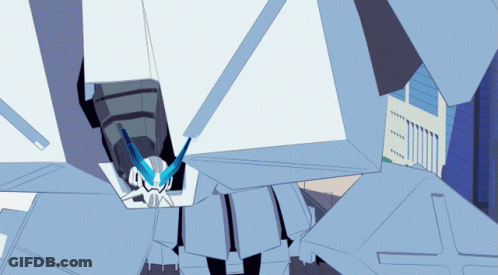 A Drawing Of A Robot With A Blue Light Coming Out Of It 'S Head GIF